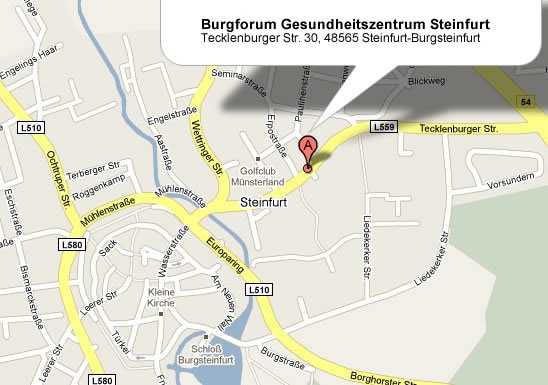 Kartenausschnitt Anfahrt zum Burgforum